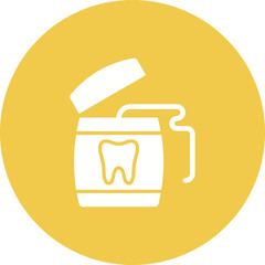 Dental Floss Multicolor Circle Glyph Inverted Icon