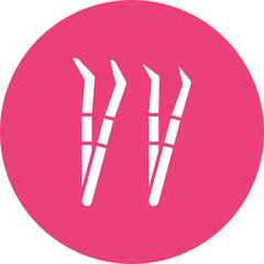 Tweezers Multicolor Circle Glyph Inverted Icon