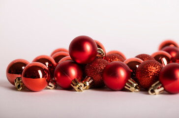 red and gold christmas balls