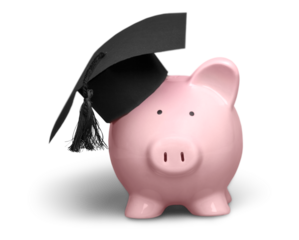 Piggy Bank with Black Graduation Hat