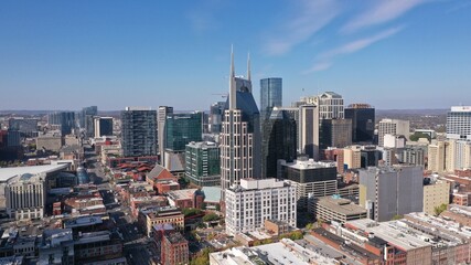 Arial view of downtown Nashville Tennessee