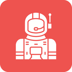Astronaut Multicolor Round Corner Glyph Inverted Icon
