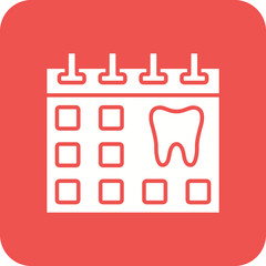 Calendar Multicolor Round Corner Glyph Inverted Icon