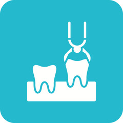 Tooth Extraction Multicolor Round Corner Glyph Inverted Icon