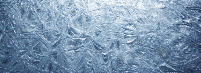The texture of the ice surface. Winter background.