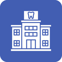 Dental Clinic Multicolor Round Corner Glyph Inverted Icon