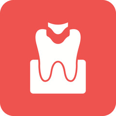 Dental Filling Multicolor Round Corner Glyph Inverted Icon