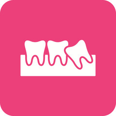 Wisdom Tooth Multicolor Round Corner Glyph Inverted Icon