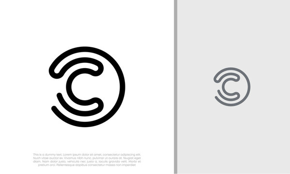 Initial C logo design. Innovative high tech logo template.