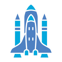 Space Shuttle Glyph Two Color Icon