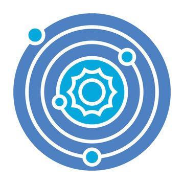 Solar System Glyph Two Color Icon