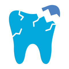 Broken Tooth Glyph Two Color Icon