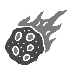 Meteorite Greyscale Glyph Icon © Maan Icons