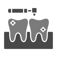 Dental Cleaning Greyscale Glyph Icon