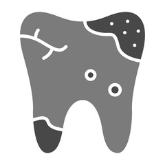 Dental Caries Greyscale Glyph Icon