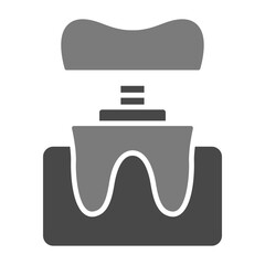 Dental Crown Greyscale Glyph Icon