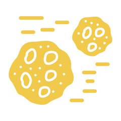 Asteroids Multicolor Glyph Icon