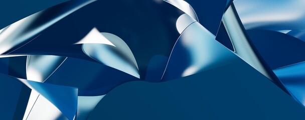 Abstract blue waves background.3d Rendering.