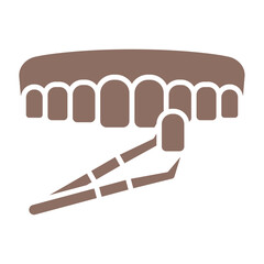 Dental Veneer Multicolor Glyph Icon