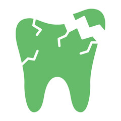 Broken Tooth Multicolor Glyph Icon