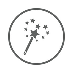 Magic, magic wand, art icon. Gray vector design.