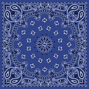 Bandana Pattern Seamless pattern based on ornament paisley Bandana Print. Vector ornament paisley Bandana Print. Silk neck scarf or kerchief square pattern design style, best  for print on fabric