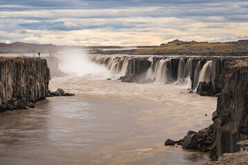 Landscape of the Selfoss Waterfall (Iceland)