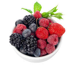 Fresh ripe berries on white background