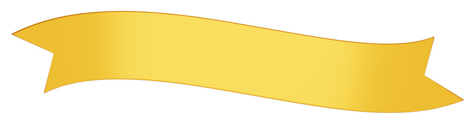 The gold ribbon on white background. 3d rendering.	