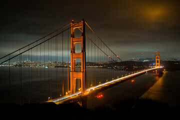 golden gate bridge at night