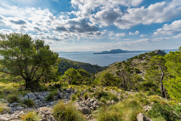 Cap de Formentor - wild coast of Mallorca, Spain. Panorama view.