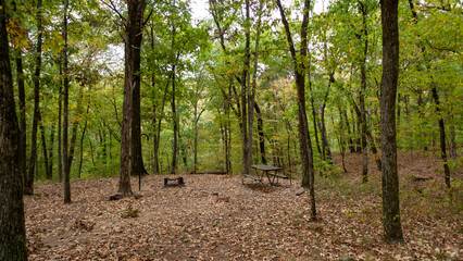 Devils Den State Park, Arkansas, hike in camp site