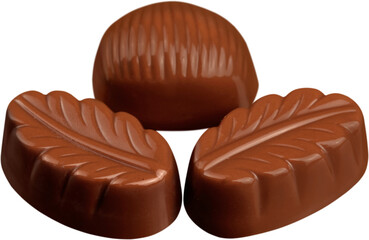 Three Chocolates Pralines - Isolated