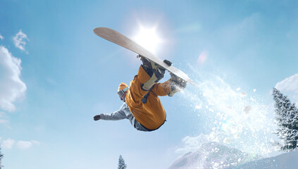 Snowboarder in action. Extreme winter sports. © Artur Didyk