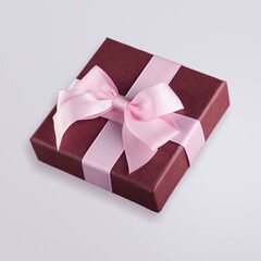 Beautiful Holiday present box with ribbon