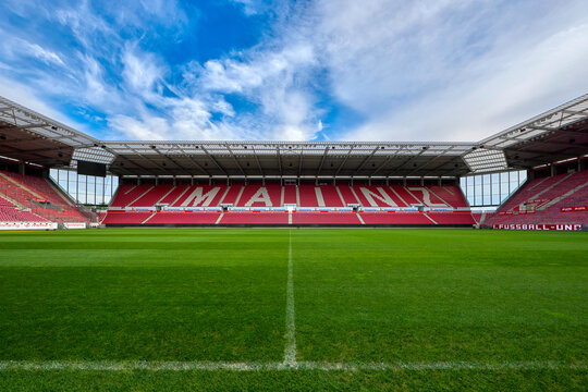 Pitch view at Mewa Arena - the official playground of FC Mainz 05, Germany