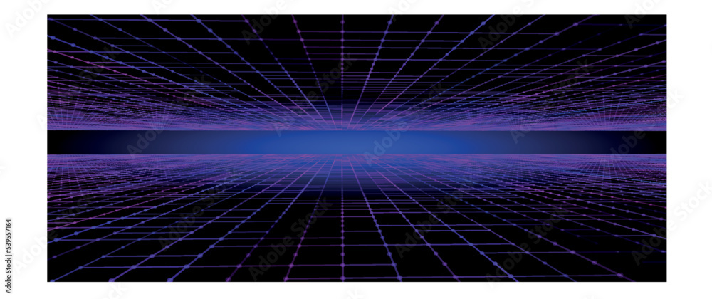 Poster digital technology background. big data visualization. dynamic field of glowing particles. abstract 