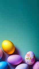 Beautiful colorful Easter eggs. Happy Easter	