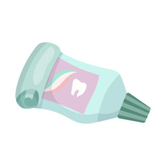 Toothpaste. Means for self-care. Vector graphics on a white background.