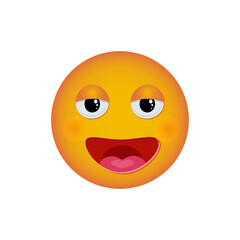 Emoticon with a big smile, Emoji reaction to messages for social networks. Vector smiley.