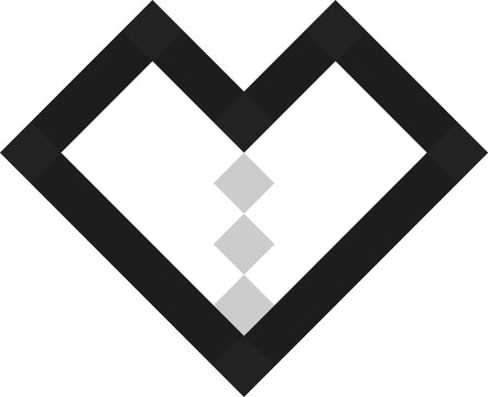 Heart outline with digital look