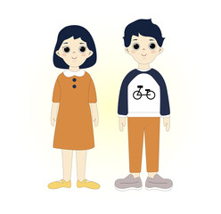 Fototapeta premium group of children in casual and festive clothes