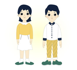 group of children in casual and festive clothes