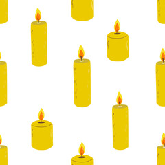 seamless pattern with yellow candle