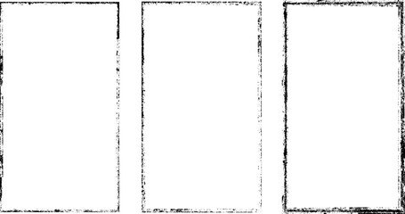 Vector Frames with rough edges . Rectangles for image. distress texture . Grunge tiny frame borders isolated on the background . Dirt effect . 