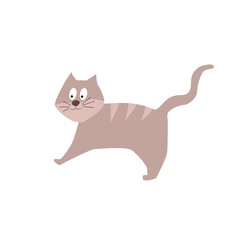 Vector illustration of a domestic cat in cartoon style.
