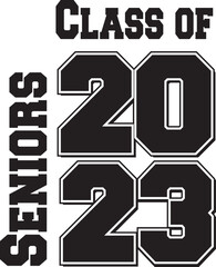 Bold Class of 2023 Stacked Logo Black and white