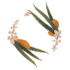 Composition in the shape of a wreath