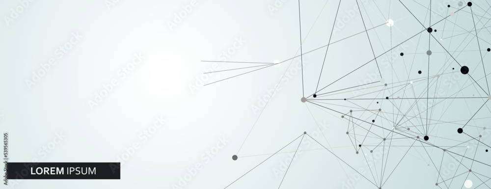 Poster Connect triangle structure. Abstract circle banner decorative design. Modern backdrop. Simple and trendy vector.