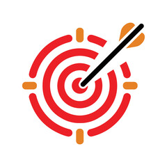 Target, arrow, bulls eye icon. Simple flat design Concept.